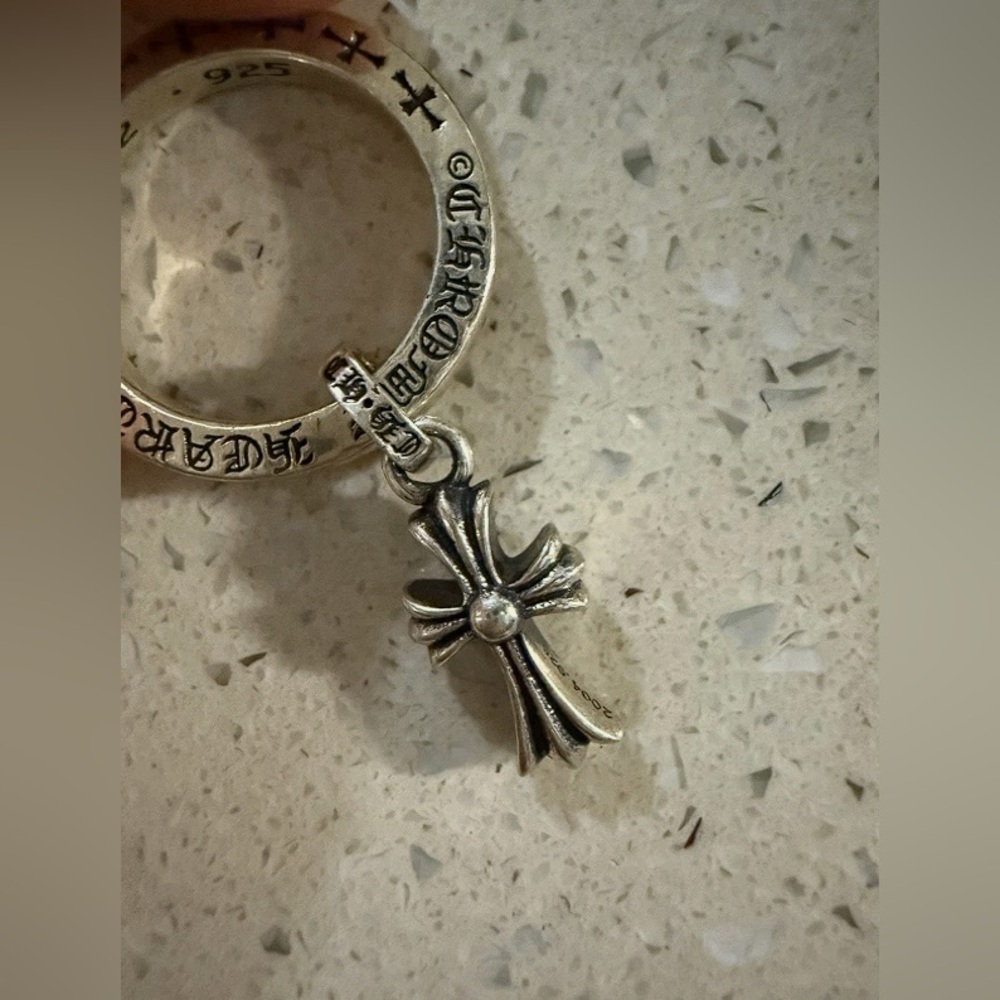 Chrome Hearts Cross Charm Ring Size 7.5